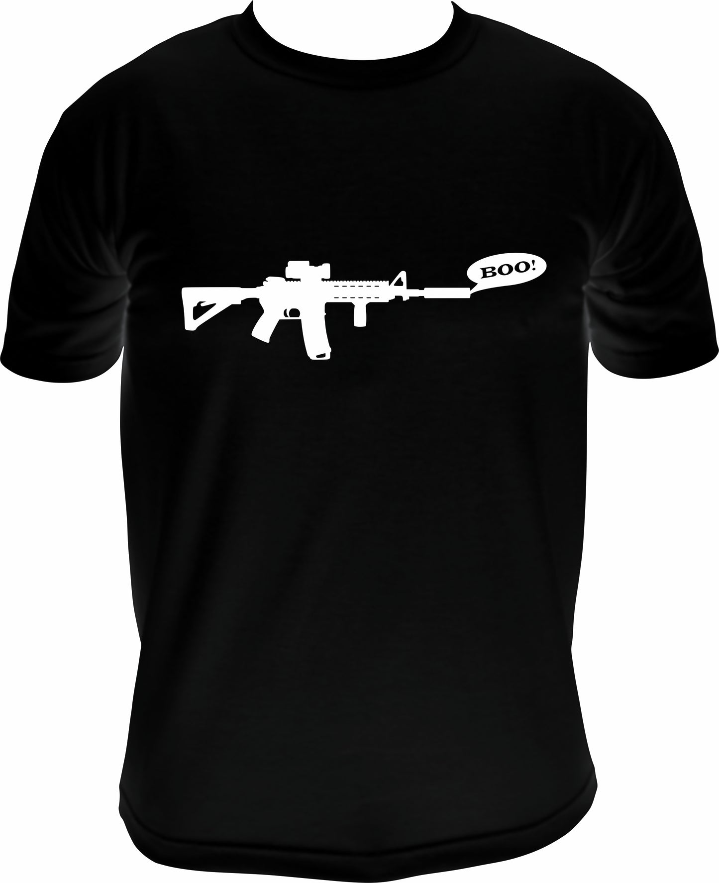 AR-15 Ghost Gun sagt „BOO!“ Kurzärmeliges T-shirt